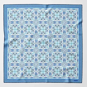 Barbaresco - Hand Rolled Silk Neckerchief - Blue